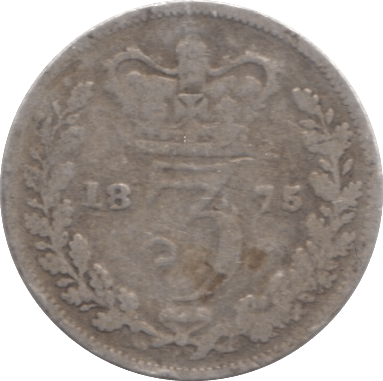 1875 THREEPENCE ( NF ) * - THREEPENCE - Cambridgeshire Coins