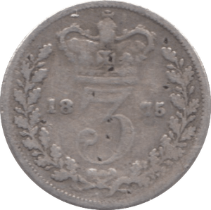 1875 THREEPENCE ( NF ) - THREEPENCE - Cambridgeshire Coins