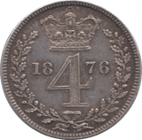 1876 MAUNDY FOURPENCE ( EF ) - MAUNDY FOURPENCE - Cambridgeshire Coins