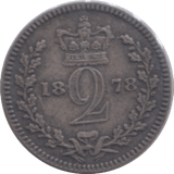 1878 MAUNDY TWOPENCE ( EF ) - MAUNDY TWOPENCE - Cambridgeshire Coins