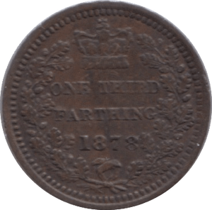 1878 ONE THIRD FARTHING ( EF ) - One Third Farthing - Cambridgeshire Coins