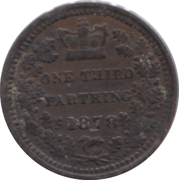 1878 ONE THIRD FARTHING ( GVF ) - One Third Farthing - Cambridgeshire Coins