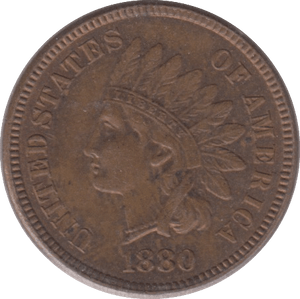 1880 ONE CENT USA - WORLD COINS - Cambridgeshire Coins