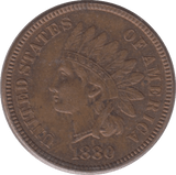 1880 ONE CENT USA - WORLD COINS - Cambridgeshire Coins