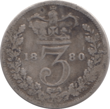 1880 THREE PENCE ( FAIR ) - THREEPENCE - Cambridgeshire Coins