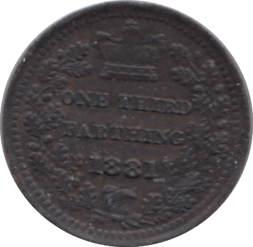 1881 ONE THIRD FARTHING ( EF ) 3 - One Third Farthing - Cambridgeshire Coins