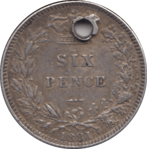 1881 SIXPENCE ( VF ) - SIXPENCE - Cambridgeshire Coins