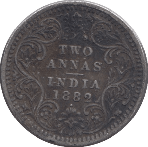 1882 SILVER TWO ANNAS INDIA - SILVER WORLD COINS - Cambridgeshire Coins