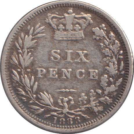 1883 SIXPENCE ( VF ) - SIXPENCE - Cambridgeshire Coins