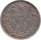 1883 THREE PENCE ( EF ) - THREEPENCE - Cambridgeshire Coins