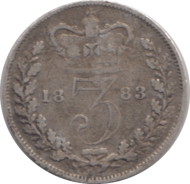 1883 THREE PENCE ( F ) * - THREEPENCE - Cambridgeshire Coins