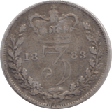 1883 THREE PENCE ( F ) * - THREEPENCE - Cambridgeshire Coins