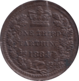 1884 ONE THIRD FARTHING ( AUNC ) - One Third Farthing - Cambridgeshire Coins