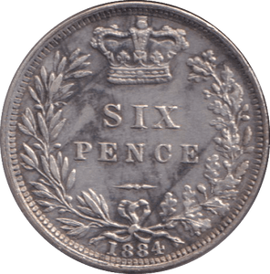 1884 SIXPENCE ( EF ) - SIXPENCE - Cambridgeshire Coins