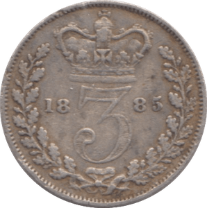 1885 THREE PENCE ( FINE ) - THREEPENCE - Cambridgeshire Coins