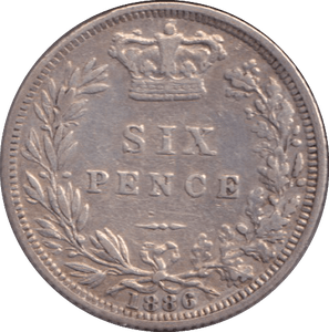 1886 SIXPENCE ( GF ) - SIXPENCE - Cambridgeshire Coins