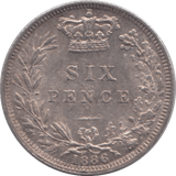 1886 SIXPENCE ( UNC ) - SIXPENCE - Cambridgeshire Coins