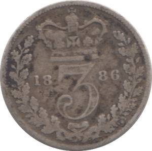 1886 THREEPENCE ( NF ) - THREEPENCE - Cambridgeshire Coins