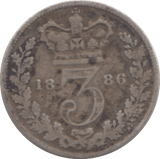 1886 THREEPENCE ( NF ) - THREEPENCE - Cambridgeshire Coins