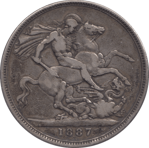 1887 CROWN ( FINE ) - CROWN - Cambridgeshire Coins