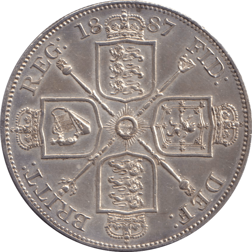 1887 DOUBLE FLORIN ( AUNC ) - DOUBLE FLORIN - Cambridgeshire Coins