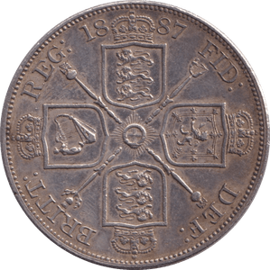 1887 DOUBLE FLORIN ( AUNC ) - DOUBLE FLORIN - Cambridgeshire Coins