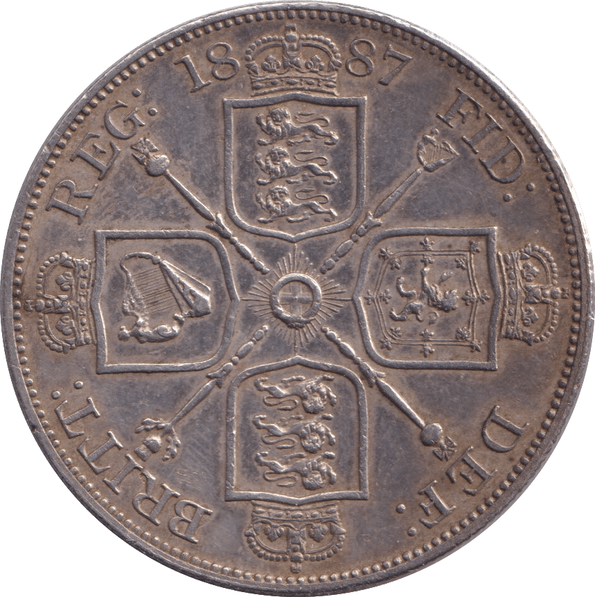 1887 DOUBLE FLORIN ( AUNC ) - DOUBLE FLORIN - Cambridgeshire Coins