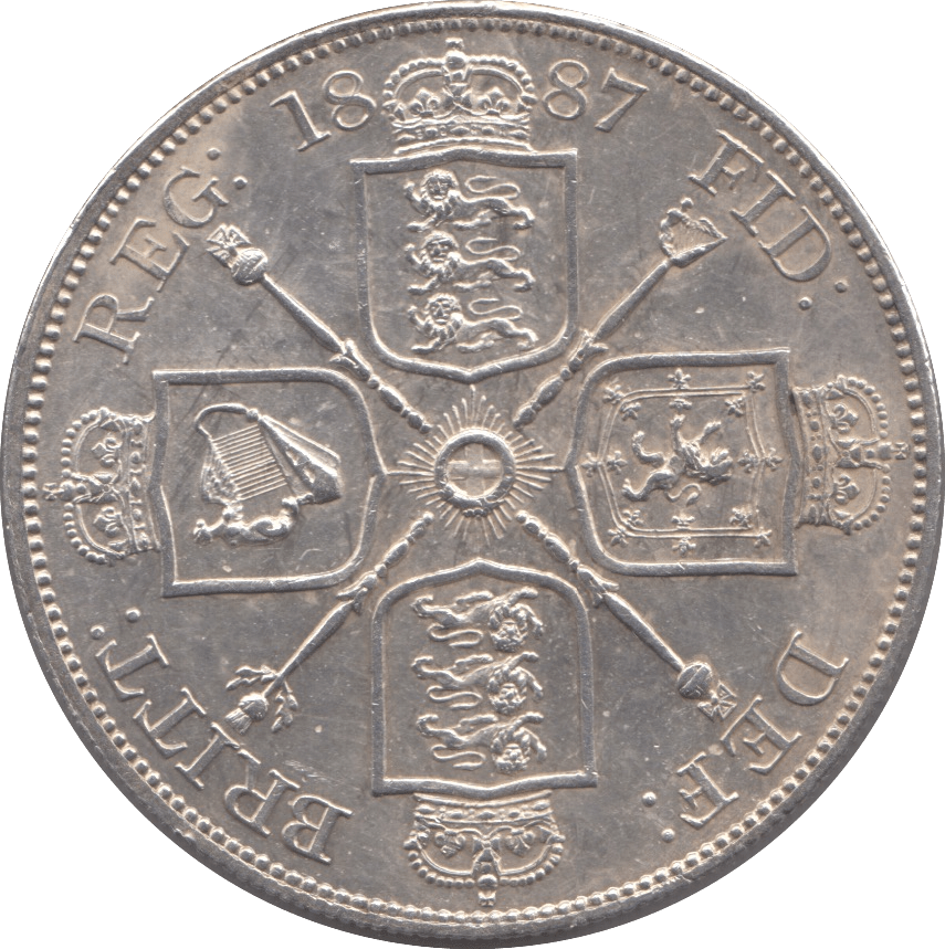 1887 DOUBLE FLORIN ( AUNC ) - DOUBLE FLORIN - Cambridgeshire Coins