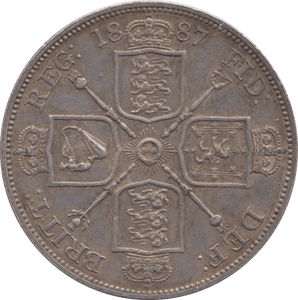 1887 DOUBLE FLORIN ( AUNC ) - DOUBLE FLORIN - Cambridgeshire Coins