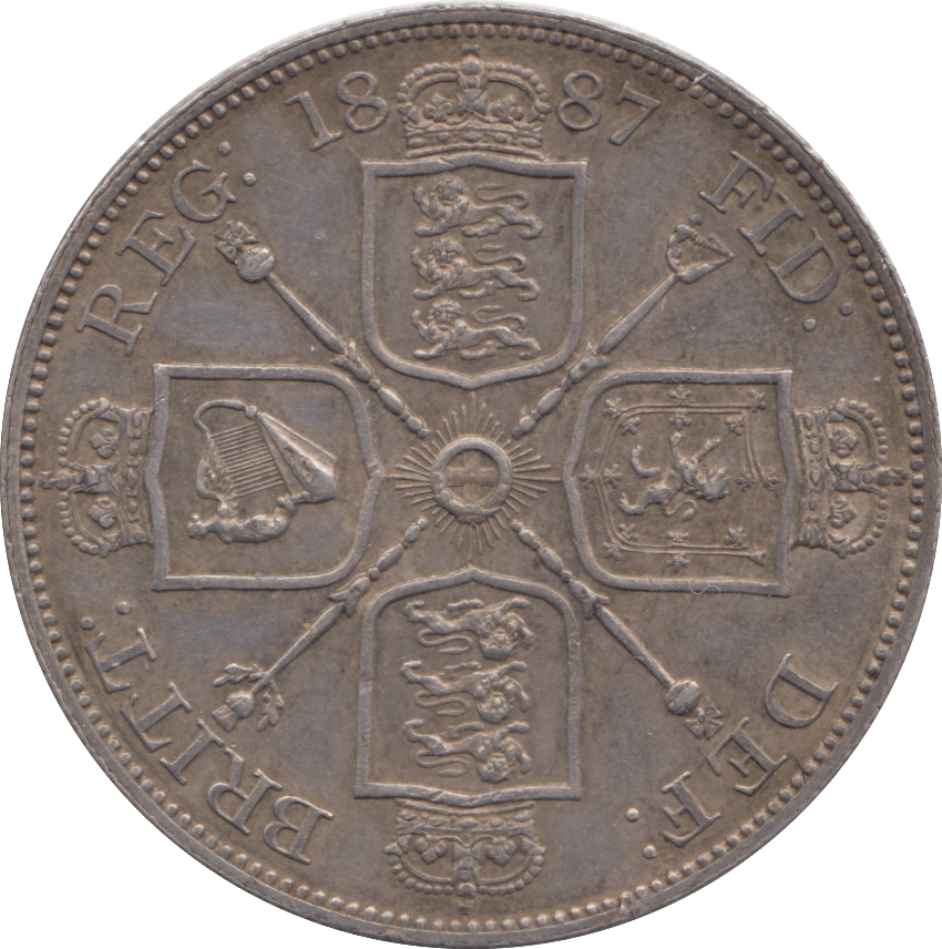 1887 DOUBLE FLORIN ( AUNC ) - DOUBLE FLORIN - Cambridgeshire Coins