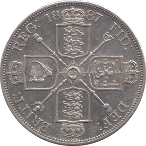 1887 DOUBLE FLORIN ( AUNC ) - DOUBLE FLORIN - Cambridgeshire Coins