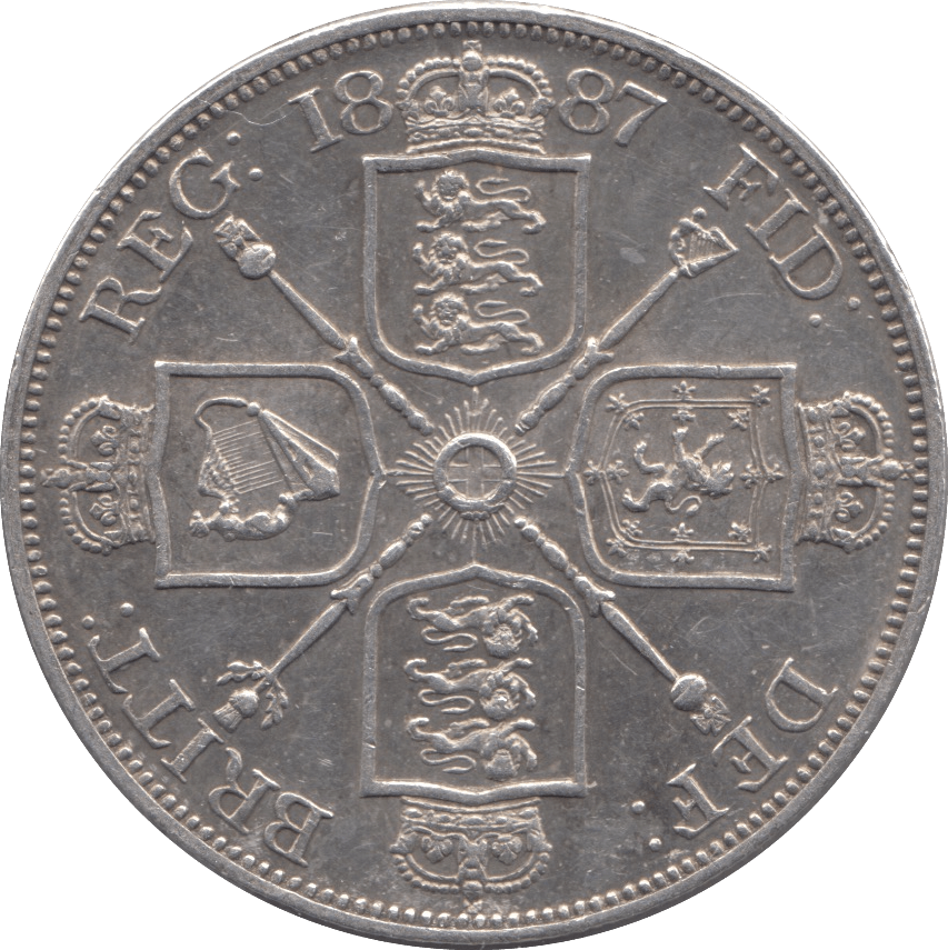 1887 DOUBLE FLORIN ( AUNC ) - DOUBLE FLORIN - Cambridgeshire Coins