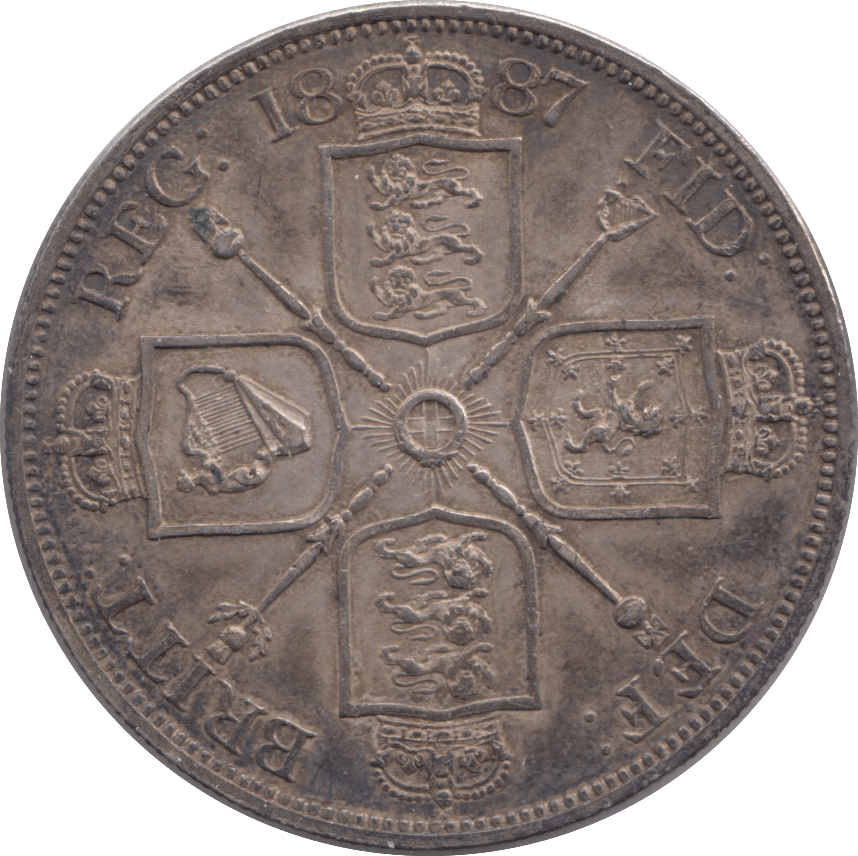 1887 DOUBLE FLORIN ( EF ) 2 - Double Florin - Cambridgeshire Coins