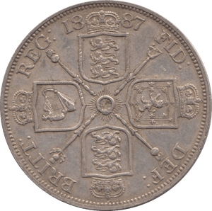 1887 DOUBLE FLORIN ( EF ) - DOUBLE FLORIN - Cambridgeshire Coins