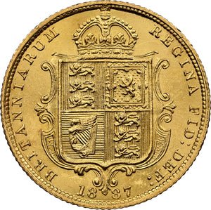 1887 GOLD 1/2 SOVEREIGN ( NGC ) MS 62 - NGC GOLD COINS - Cambridgeshire Coins