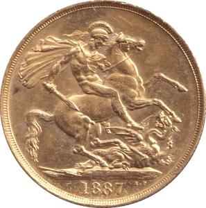 1887 GOLD DOUBLE SOVEREIGN ( AUNC ) 2 - Double Sovereign - Cambridgeshire Coins