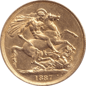 1887 GOLD DOUBLE SOVEREIGN ( AUNC ) 3 - Double Sovereign - Cambridgeshire Coins