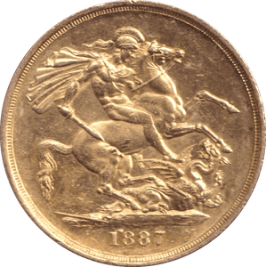 1887 GOLD DOUBLE SOVEREIGN ( AUNC ) 7 - Double Sovereign - Cambridgeshire Coins