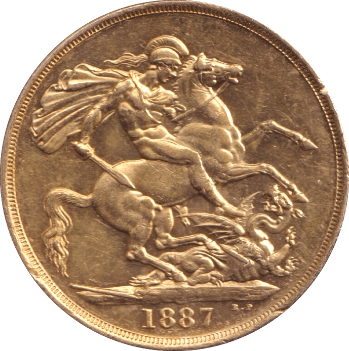 1887 GOLD DOUBLE SOVEREIGN ( AUNC ) 8 - Double Sovereign - Cambridgeshire Coins