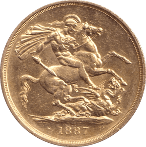 1887 GOLD DOUBLE SOVEREIGN ( AUNC ) 9 - Double Sovereign - Cambridgeshire Coins