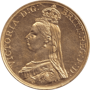 1887 GOLD FIVE POUND ( UNC ) 2 - GOLD FIVE POUNDS - Cambridgeshire Coins