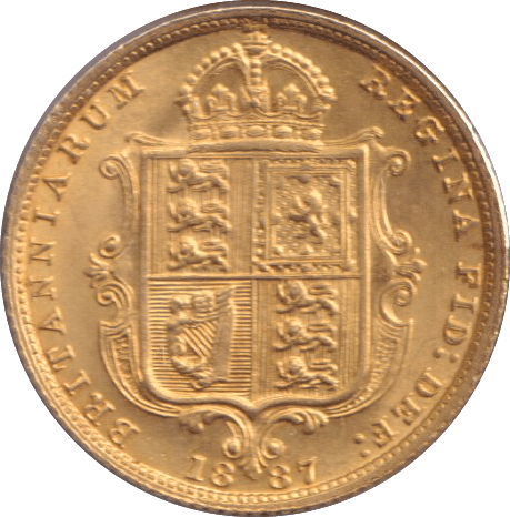 1887 GOLD HALF SOVEREIGN ( AUNC ) 2 - HALF SOVEREIGN - Cambridgeshire Coins