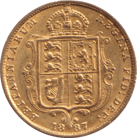 1887 GOLD HALF SOVEREIGN ( AUNC ) - HALF SOVEREIGN - Cambridgeshire Coins