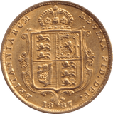 1887 GOLD HALF SOVEREIGN ( AUNC ) - HALF SOVEREIGN - Cambridgeshire Coins