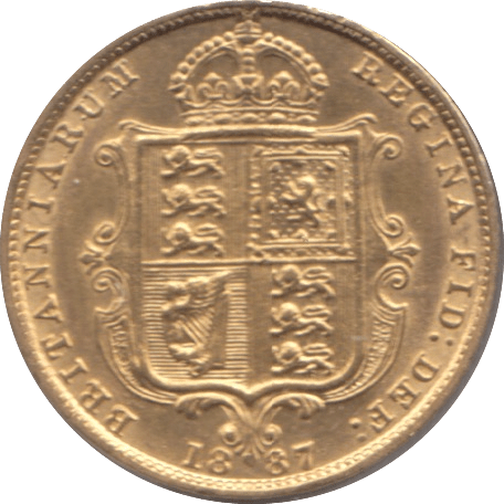 1887 GOLD HALF SOVEREIGN ( GVF ) 1 - HALF SOVEREIGN - Cambridgeshire Coins