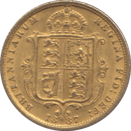 1887 GOLD HALF SOVEREIGN ( GVF ) 3 - HALF SOVEREIGN - Cambridgeshire Coins