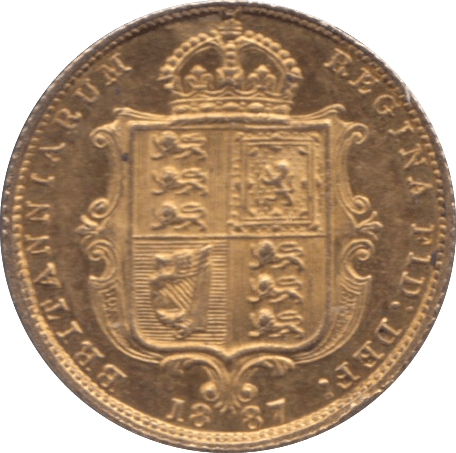 1887 GOLD HALF SOVEREIGN ( GVF ) 4 - HALF SOVEREIGN - Cambridgeshire Coins