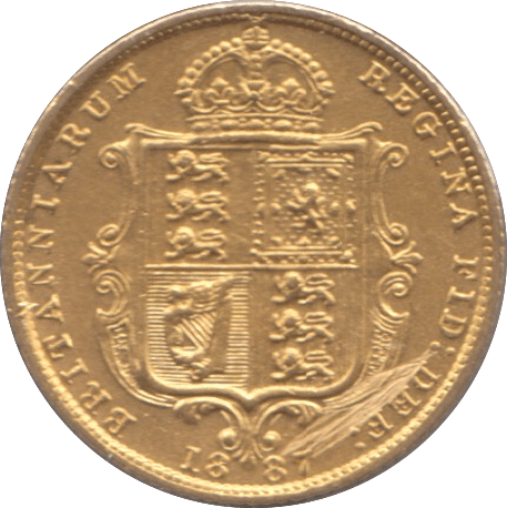 1887 GOLD HALF SOVEREIGN ( VF ) - HALF SOVEREIGN - Cambridgeshire Coins