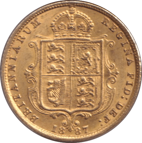 1887 HALF SOVEREIGN ( EF ) - HALF SOVEREIGN - Cambridgeshire Coins