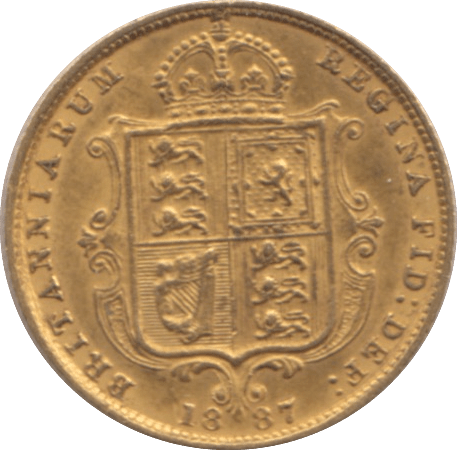 1887 HALF SOVEREIGN ( GVF ) - HALF SOVEREIGN - Cambridgeshire Coins